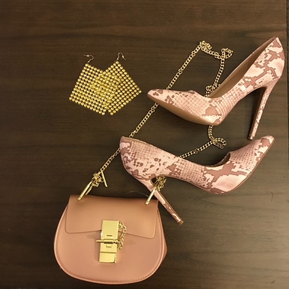 Shoes - Breann - Mauve Snake Print Stilettos